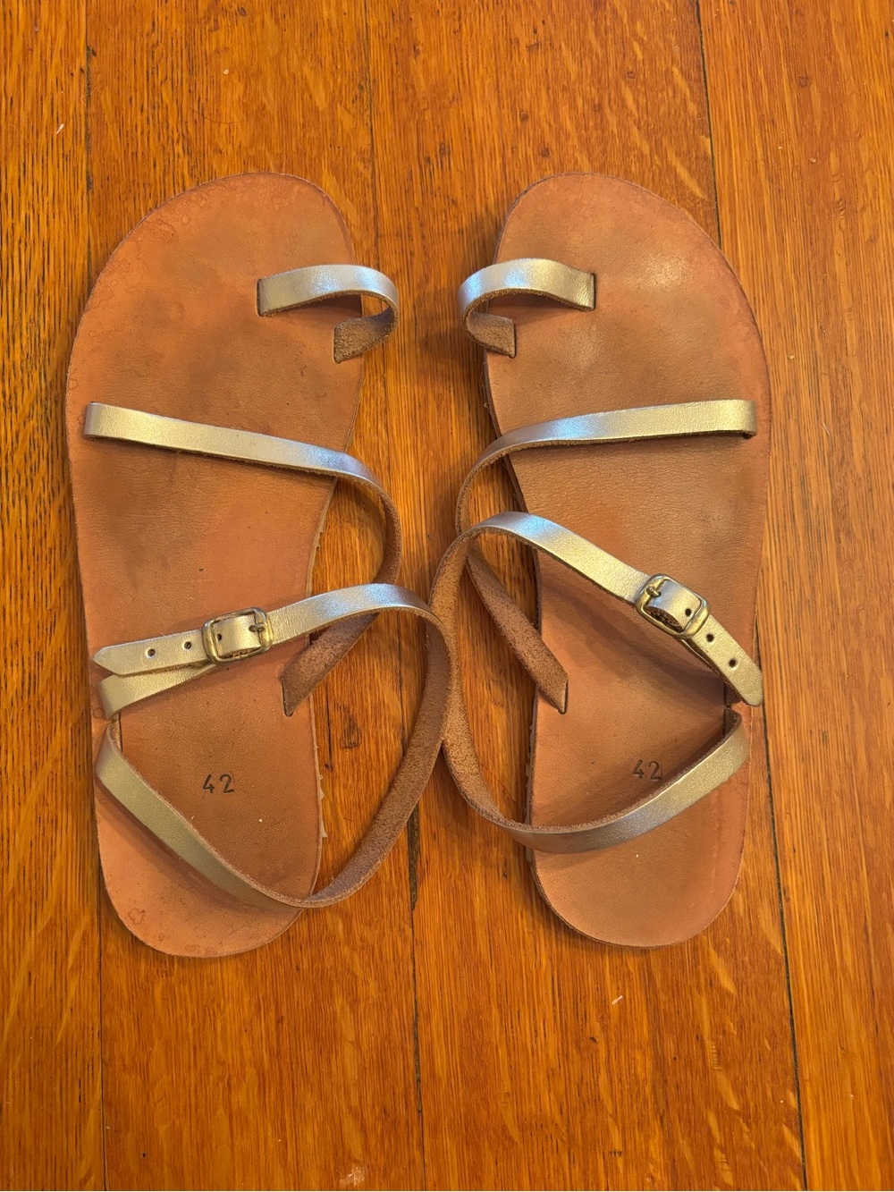 Gold Barefoot Sandals Size 42 - Grecian Sandals Etsy